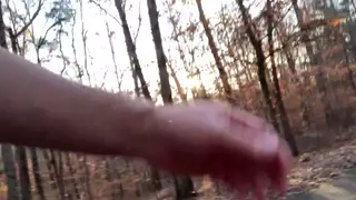 Amateur Blows Her Partner Deep Outdoors While He Watches