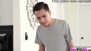 Asian Beauty Joins Petite Friend and Stepbrother for Threesome