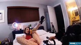 Redhead in Stockings Takes a Hard Pounding After Casting