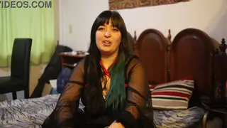 Mature Latina Seduces Interviewer on Her Throne
