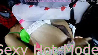 Latino Twink Masturbates in Feminine Underwear
