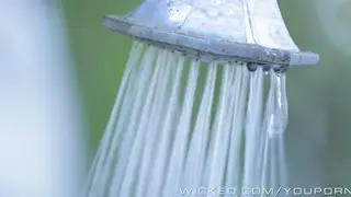 Petite Brunette Neighbor Caught in a Steamy Shower
