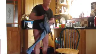 British Daddy Strips on Webcam for Facial Finish