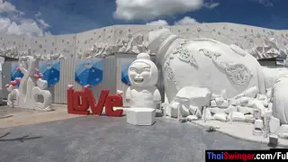 Curvy Thai Girlfriend Gives Footjob Then Takes It From Behind