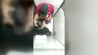 Latino Twinks Bareback and Piss in Public Bathroom