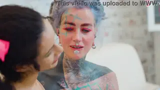 Tattooed Lesbians Gape Wide with Extreme Anal Toys