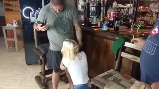 Blonde Mature Takes Two Cocks in Threesome