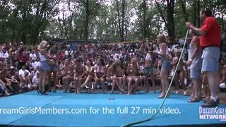 Indian MILF Flashes Lingerie at Outdoor Nudist Contest
