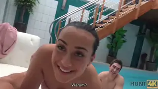 Czech Teen Sucks Stranger Outdoors While Cuckold Husband Watches