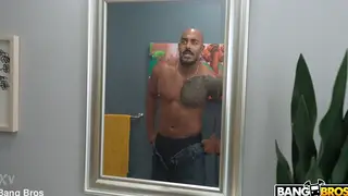 Busty Brunette Rides Interracial Cock to Creampie