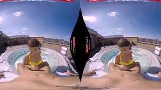 European MILF Delivers a POV Blowjob in a VR Bathroom