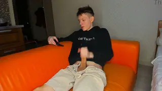 Muscular Teen Strokes Hard Cock to Explosive Cumshot
