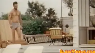 Bearded Vintage Stud Strokes While Buddies Suck Him Off