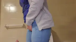 Redhead European Rubs Her Curvy Pussy in Wet Jeans