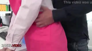 Asian MILF in Uniform Kneels for a Deep Blowjob