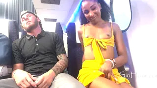 Ebony Beauty Rides Lover Outdoors in Risky Club Encounter