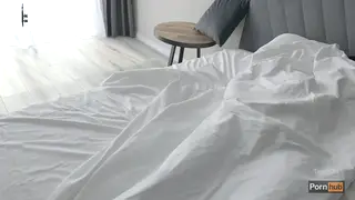 Busty Maid in Lingerie Rides Her Older Partner at Dawn