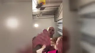 Muscular Teen Works Himself in Hostel Bathroom