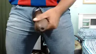 Muscular Latino Strokes Huge Uncut BBC to Explosive Cumshot on Webcam