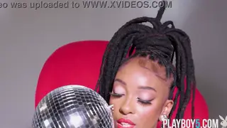 Ebony Teen Reveals Voluptuous Figure in Playboy Striptease