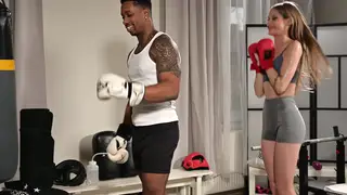 Tattooed Petite Brunette Takes BBC Anal at the Gym