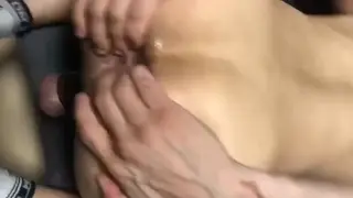 European Femboy Rides Bareback in Bondage Compilation