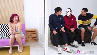 Tattooed Latina Takes Three Cocks in Wild Gangbang