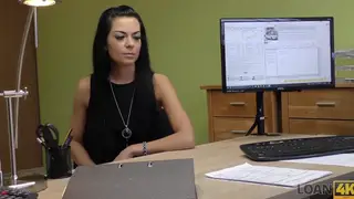 European Brunette Auditions Outdoors for a Casting