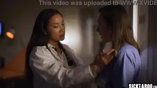 Curvy Latina MILFs Share Passionate Pussy Licking in Hospital Roleplay