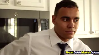 Muscular Latino Cop Barebacks Detained Twink