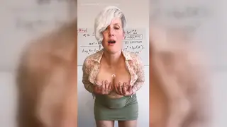 Blonde MILF Teacher Commands JOI Countdown at Desk