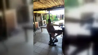 Mature Blonde Strokes Huge Cock Outdoors