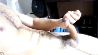 Hairy Latino Twink Works His Cock to a Sticky Finish