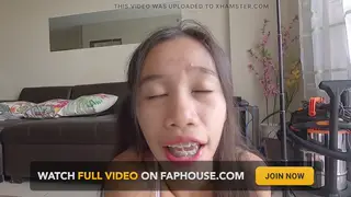 Teen Performs Ahegao Solo for Stepdaddy Roleplay