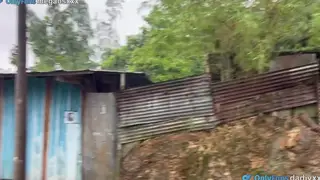 Outdoor Massage Ends With Cumshot on Bathroom Floor