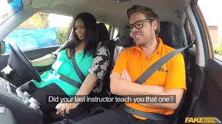 Ebony BBW Gives POV Blowjob and Takes Facial in Car