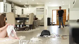 Petite Stepdaughter Squirts While Riding Her Stepdad
