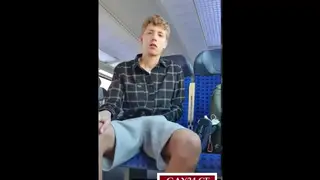 European Twink Jerks Off on Public Train