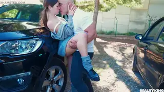 Busty Teen Gives Sloppy Blowjob to Huge Cock