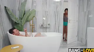 Petite Stepdaughter Gives Deep POV Blowjob
