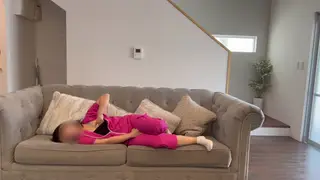 Japanese Beauty Soaks Couch With Intense Solo Masturbation Session