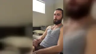 Hairy Latino Strokes Thick Cock to Explosive Finish