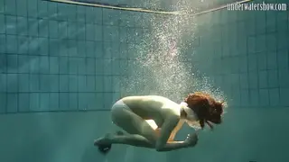 Brunette Teen Loses Lingerie During Pool Swim