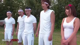 Japanese Beauty Enjoys Outdoor Group Sex Session