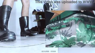 Hairy Bear Shows Off Feet in Boots and Socks