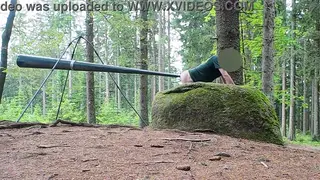 Public Forest Anal Stretching With Found Object Deep