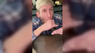 Muscular Ebony Daddy Guides Twink Through First Interracial Blowjob