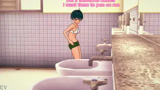 Woman Urinates in a Public Men's Restroom