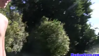 Slender Twink Gets Fucked Outdoors During Initiation