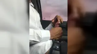 Latino Guy Finishes Hard in Parked Car